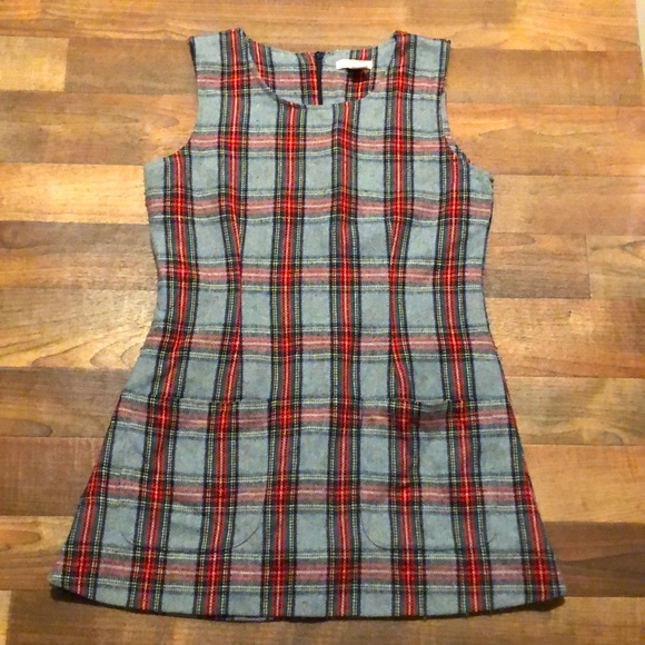 Vintage Mod Plaid Smock Dress - Picture 1 of 3